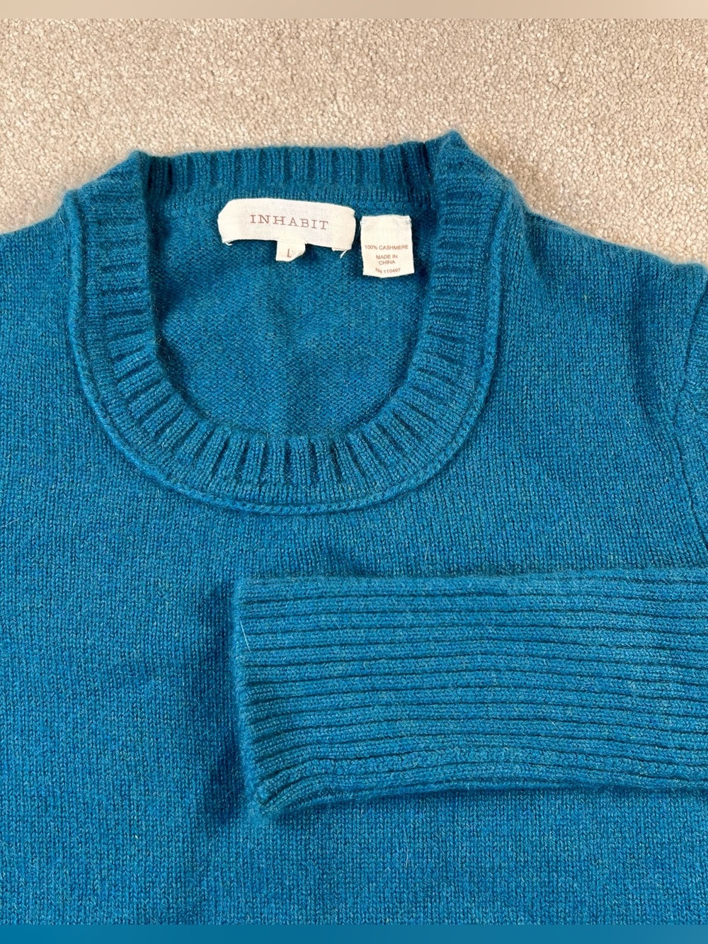 Inhabit Cashmere Sweater Blue Pullover Soft Shrunken/Flawed Women's XS